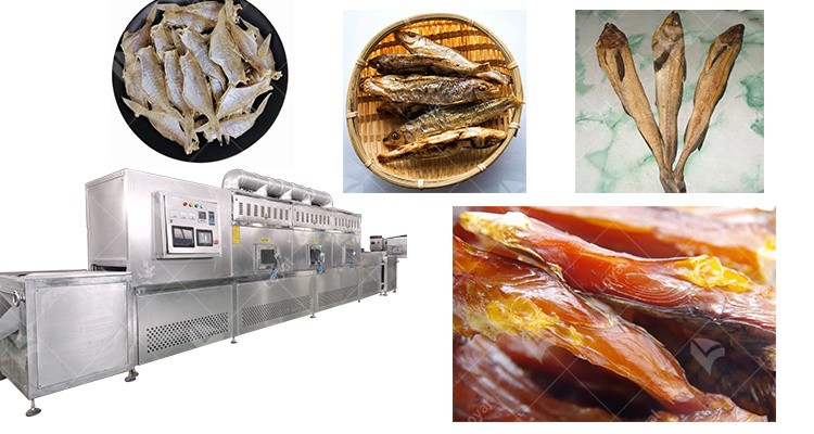 Automatic Tunnel Type Microwave Food Dehydrator Fish Drying Machine